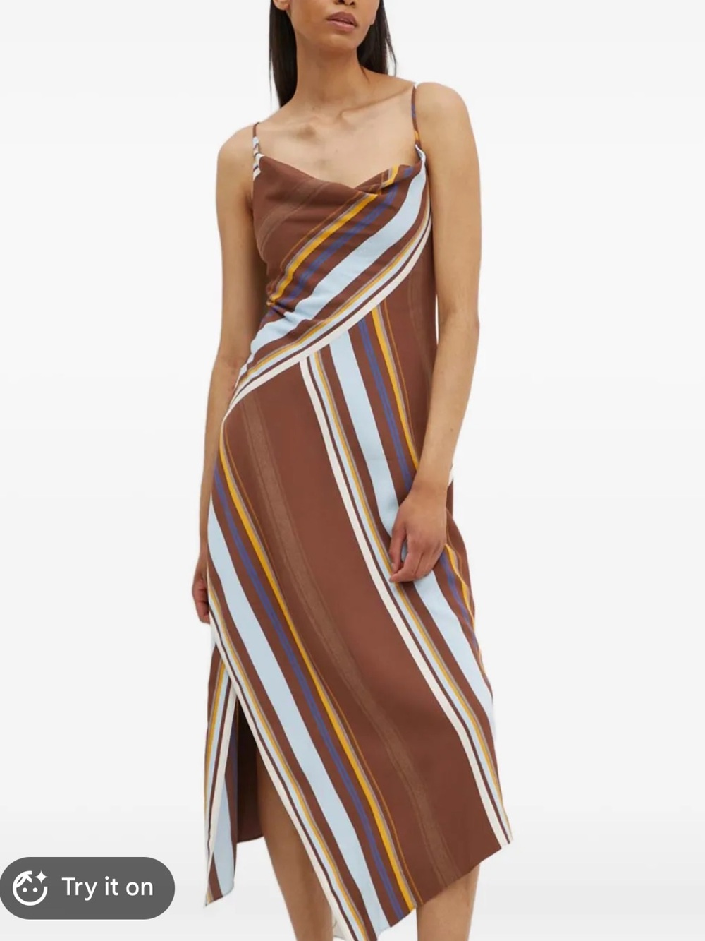 A.L.C Striped Brown and Blue Women's Dress, Size 8, EUC